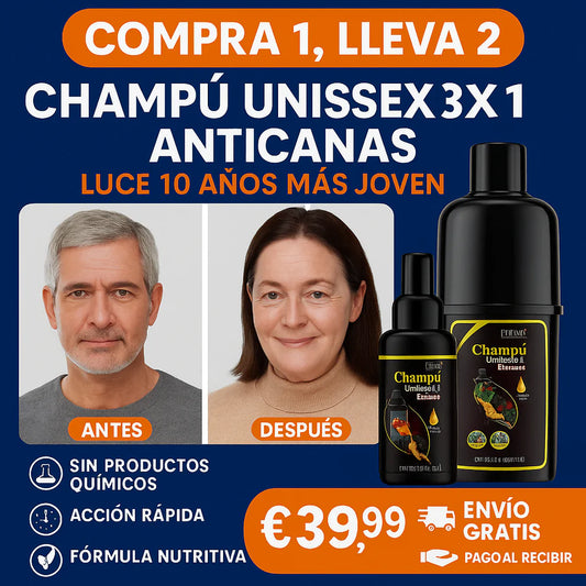 Champú Unissex 3x1 AntiCanas - Luce 10 Años Más Joven